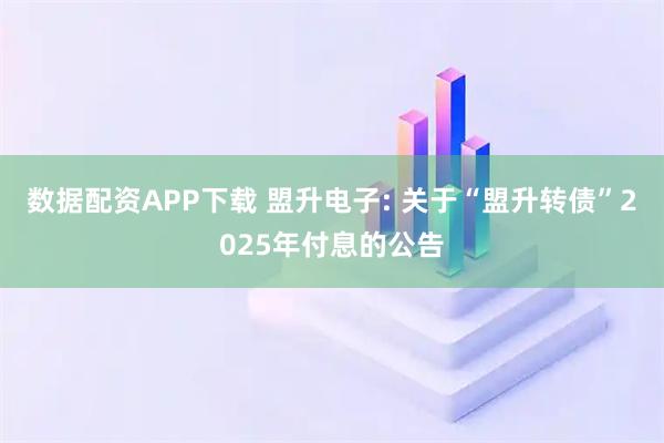 数据配资APP下载 盟升电子: 关于“盟升转债”2025年付息的公告