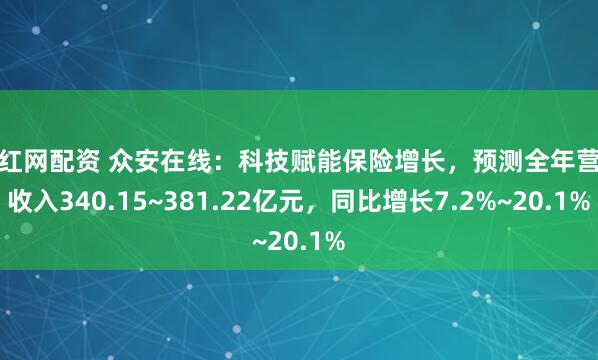 尚红网配资 众安在线：科技赋能保险增长，预测全年营业收入340.15~381.22亿元，同比增长7.2%~20.1%